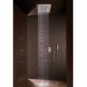 Square duschmunstycke dusch med regndusch och LED-lampor Bossini