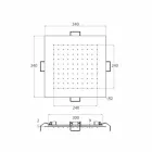 Fyrkantigt takduschhuvud i stål tillverkat i Italien - stärkelse Viadurini