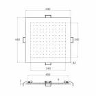 Fyrkantigt takduschhuvud i stål tillverkat i Italien - stärkelse Viadurini