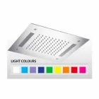 Fyrkantigt duschhuvud i rostfritt stål med Chromoterapi tillverkat i Italien - Bilbo Viadurini