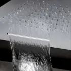 Fyrkantigt duschhuvud i rostfritt stål med dubbelstråle tillverkad i Italien - Nello Viadurini