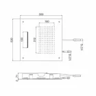 Fyrkantigt duschhuvud i rostfritt stål med dubbelstråle tillverkad i Italien - Nello Viadurini