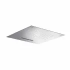 Fyrkantigt duschhuvud i rostfritt stål med dubbelstråle tillverkad i Italien - Nello Viadurini