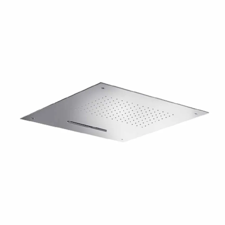 Fyrkantigt duschhuvud i rostfritt stål med dubbelstråle tillverkad i Italien - Nello Viadurini