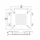 Fyrkantigt duschhuvud i rostfritt stål med nebulisatorer tillverkat i Italien - Selmo Viadurini