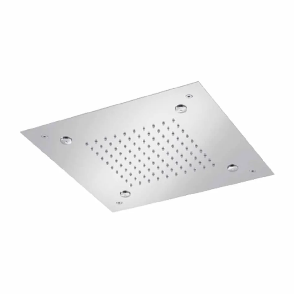 Fyrkantigt duschhuvud i rostfritt stål med nebulisatorer tillverkat i Italien - Selmo Viadurini