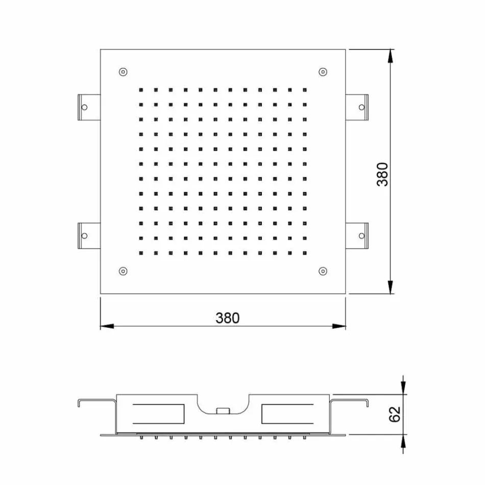 Fyrkantig enkelstråldusch i rostfritt stål Tillverkad i Italien - Jet Viadurini