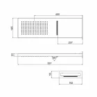 Rektangulärt väggduschhuvud i rostfritt stål Tillverkat i Italien - Rött Viadurini