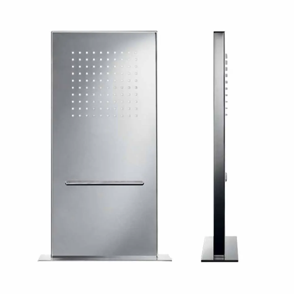 Rektangulärt väggduschhuvud av rostfritt stål tillverkat i Italien - Anito Viadurini