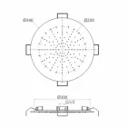 Runt takduschhuvud i modernt stål tillverkat i Italien - Damian Viadurini