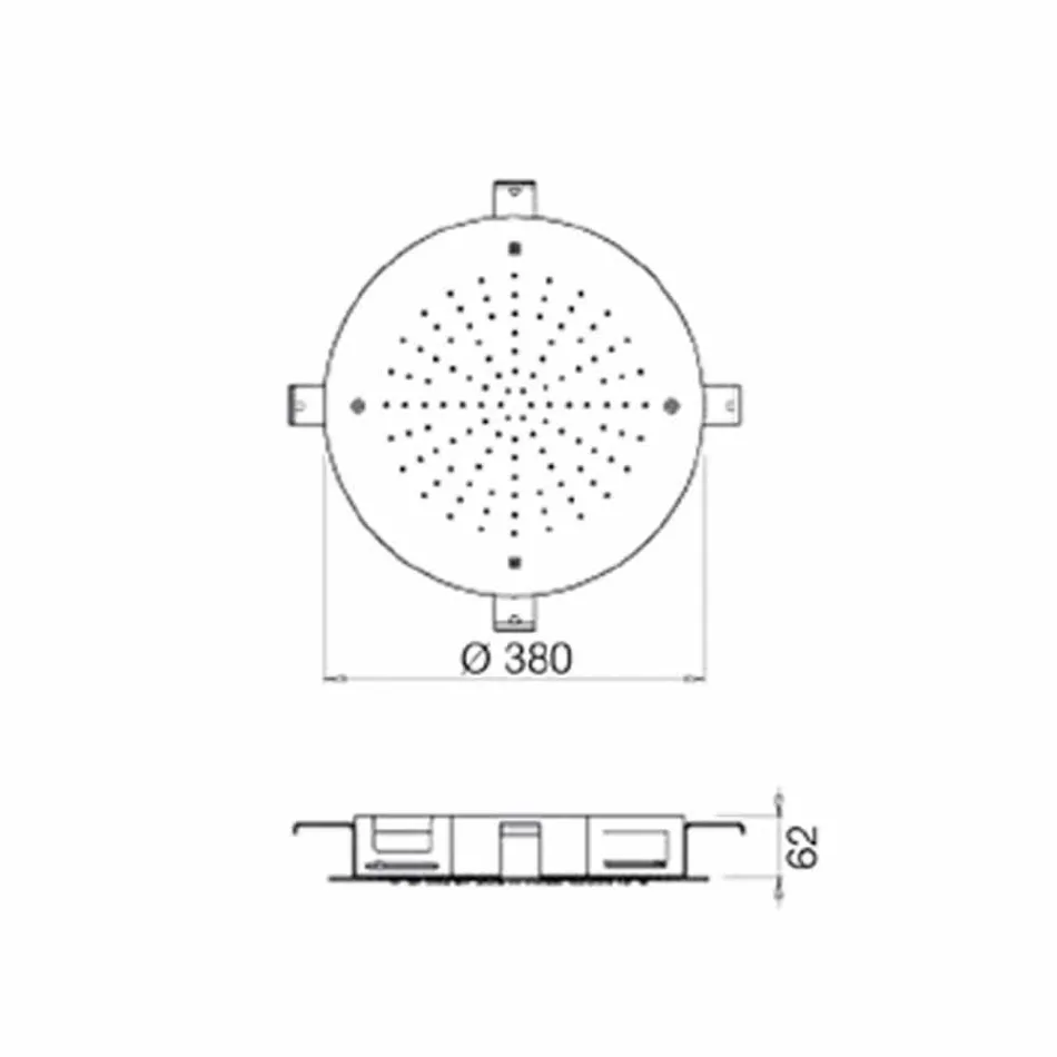 Runt enkelstrålduschhuvud i rostfritt stål tillverkat i Italien - svavel Viadurini