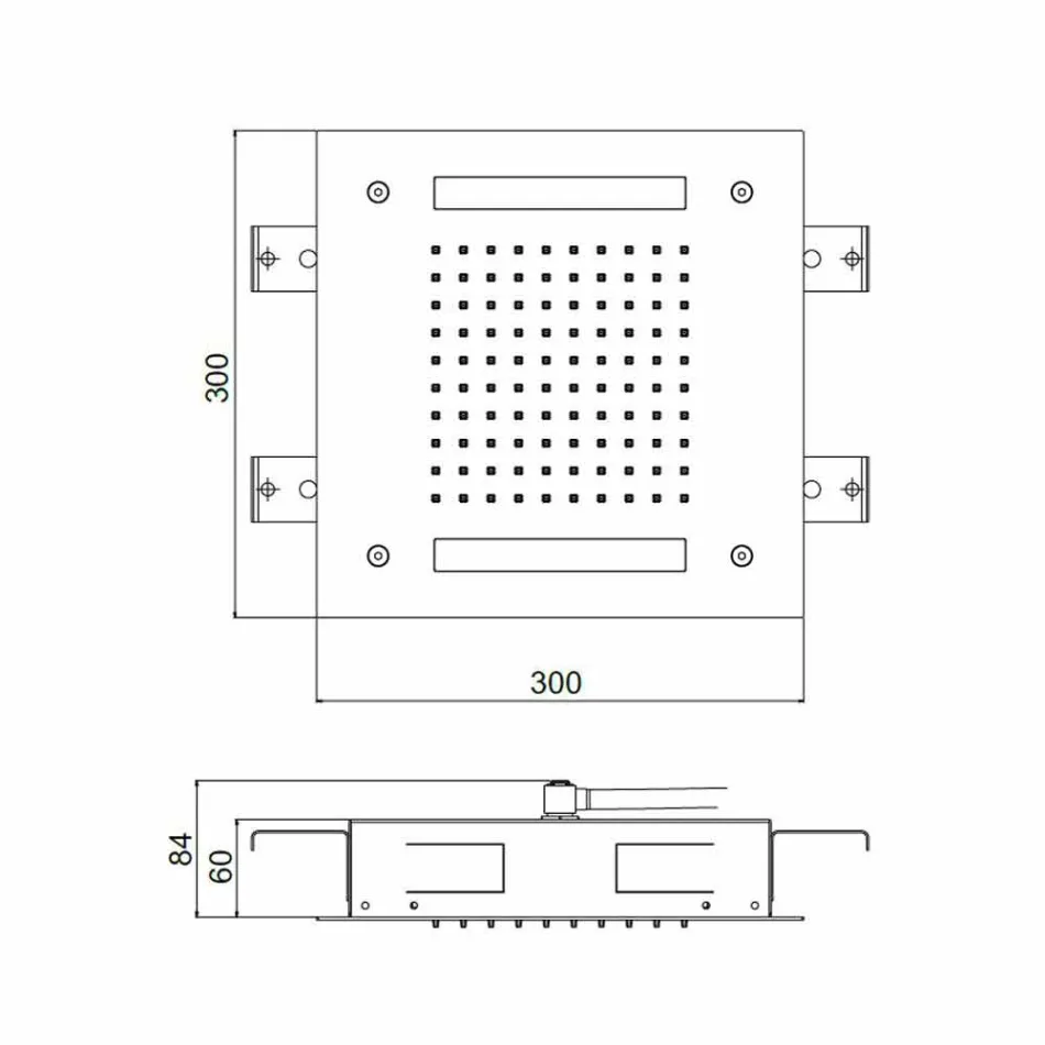 Enkelstråldusch med rostfritt stål med LED-kromoterapi Tillverkad i Italien - Sauron Viadurini