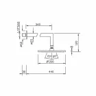 Fyrkantigt duschhuvud med duscharm i mässing Tillverkad i Italien - Sespo Viadurini