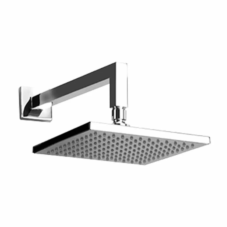 Fyrkantigt duschhuvud med duscharm i mässing Tillverkad i Italien - Sespo Viadurini