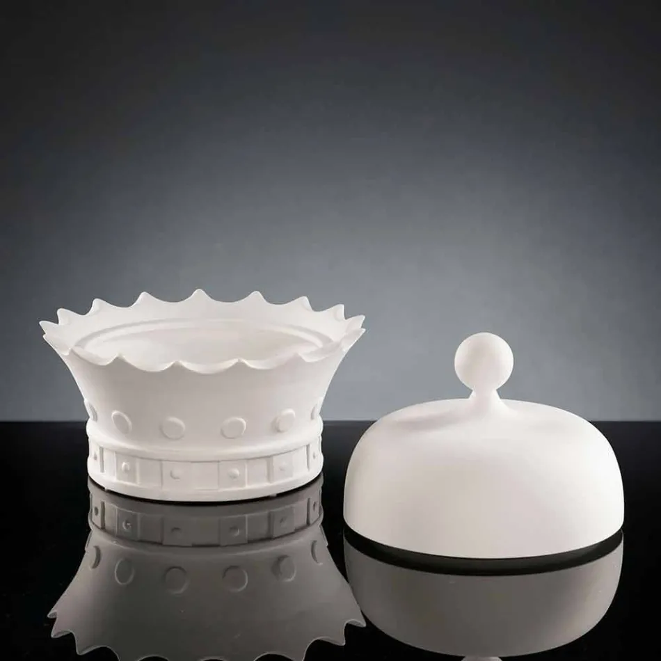 Handgjord keramisk prydnad i form av en krona tillverkad i Italien - Kingo Viadurini