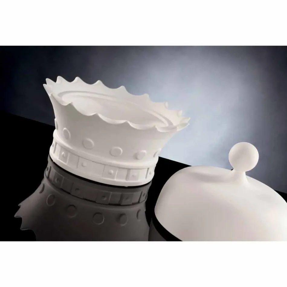 Handgjord keramisk prydnad i form av en krona tillverkad i Italien - Kingo Viadurini