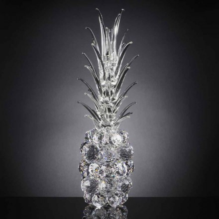 Dekorativ ananasformad kristallprydnad tillverkad i Italien - ananas Viadurini