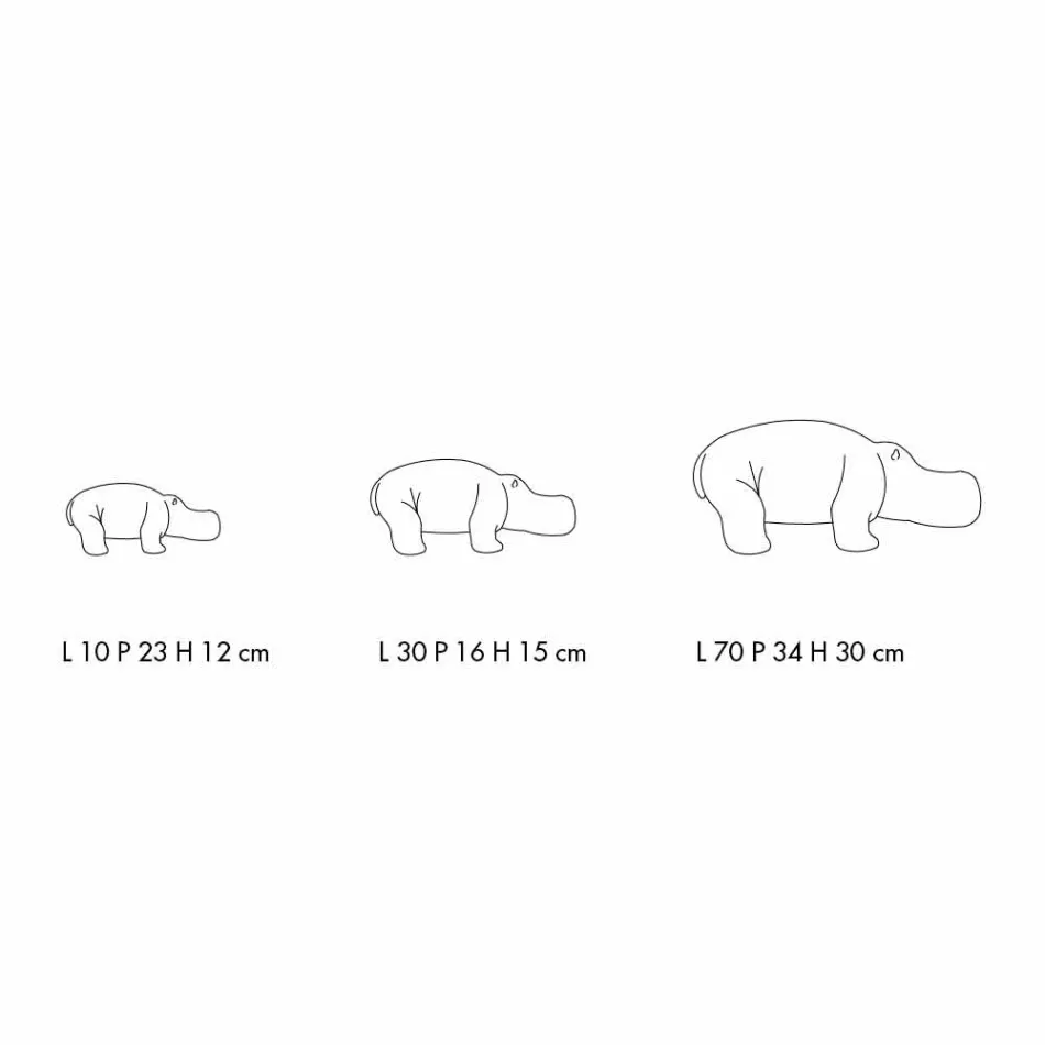 Flodhästformade keramiska ornament, tillverkade i Italien - vild Viadurini