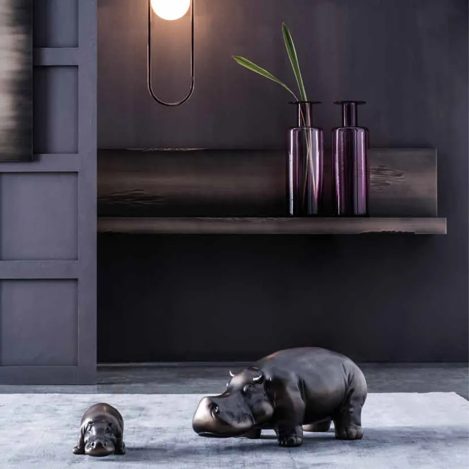 Flodhästformade keramiska ornament, tillverkade i Italien - vild Viadurini