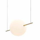 Designupphängning i glas och mässing med LED-ljus, 3 storlekar - Alma av Il Fanale Viadurini