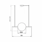 Designupphängning i glas och mässing med LED-ljus, 3 storlekar - Alma av Il Fanale Viadurini