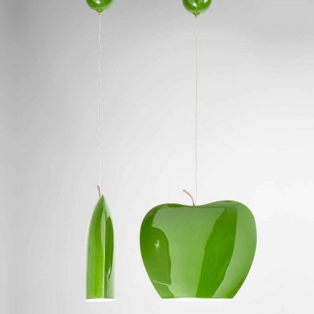 Suspension i keramik av Apple-formad design - frukter Aldo Bernardi Viadurini