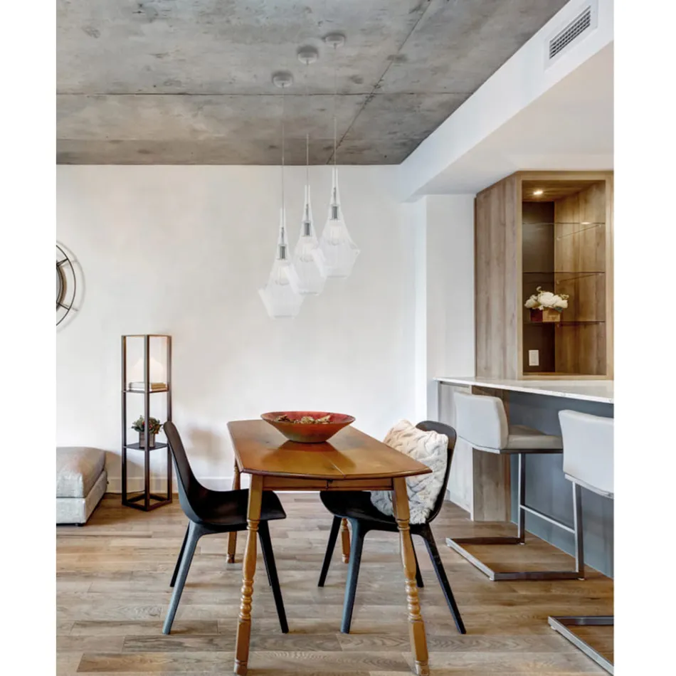 Järnhängelampa med Pyrexglas Tillverkad i Italien för inredning - Olimpo Viadurini