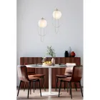 Förkromad järnhänglampa med klot Tillverkad i Italien för inredning - Oslo Viadurini