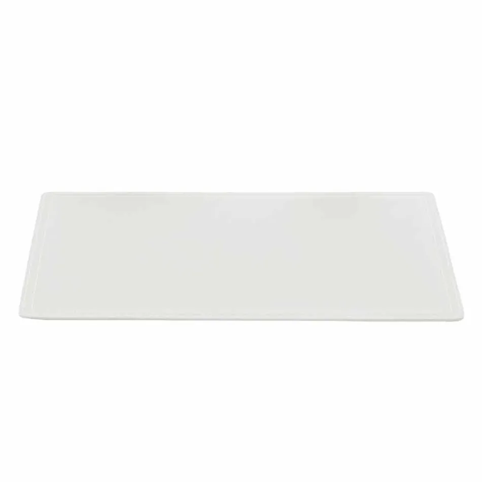 Regenererad läderbordsunderlägg med pennstoppsömnad Tillverkad i Italien - Ascanio Viadurini