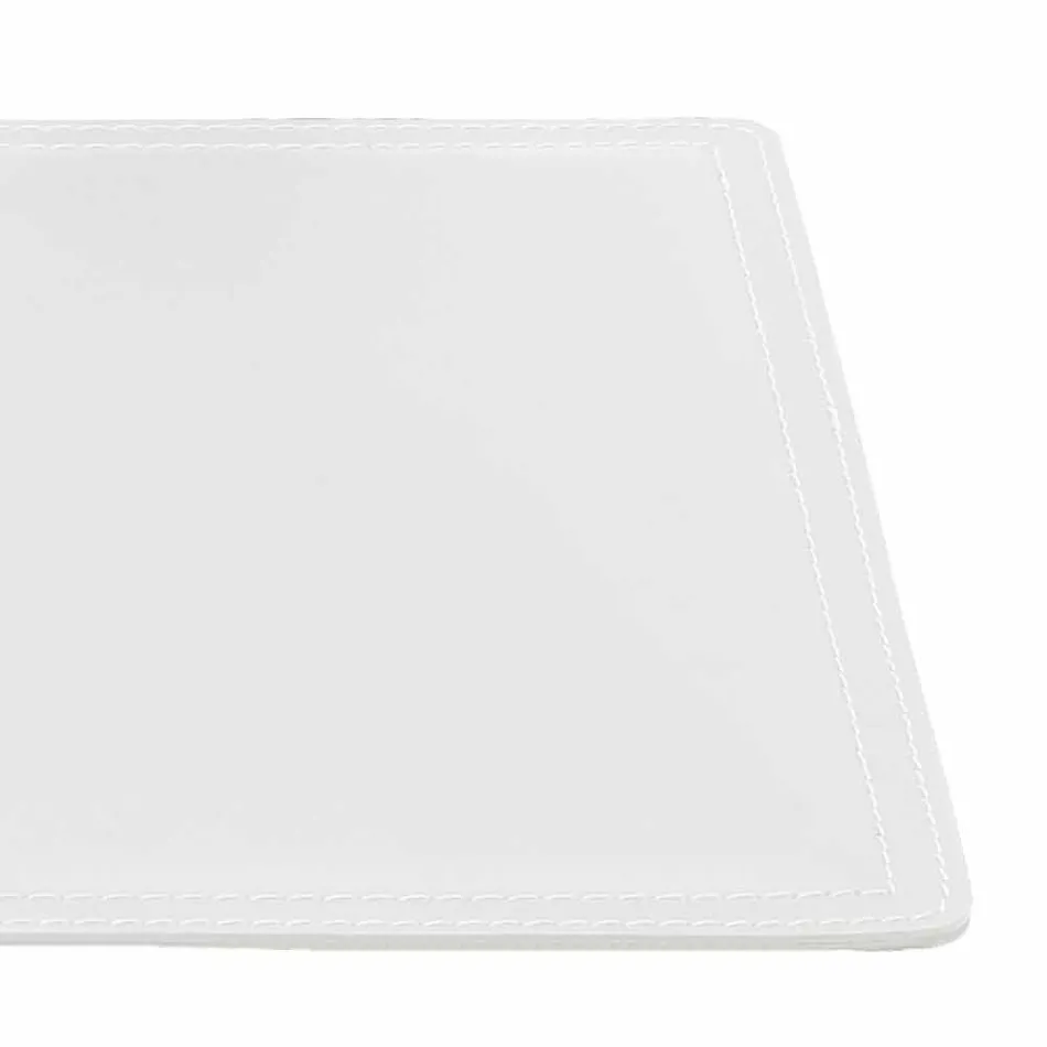 Regenererad läderbordsunderlägg med pennstoppsömnad Tillverkad i Italien - Ascanio Viadurini