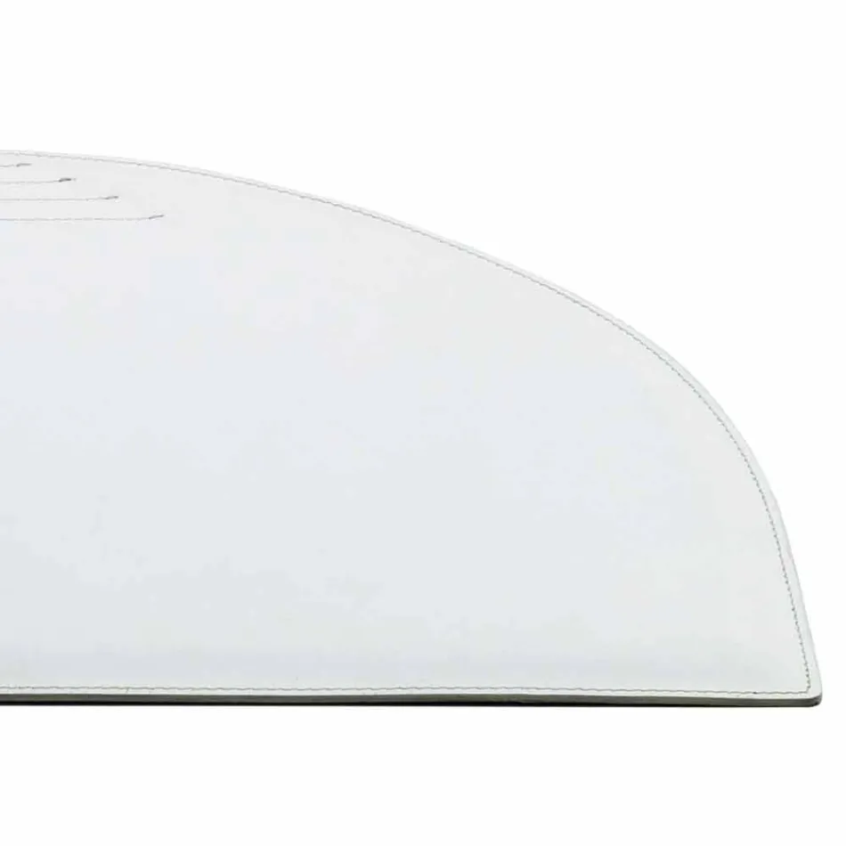 Regenererad läderbordsunderlägg med pennstoppsömmar tillverkade i Italien - Medea Viadurini