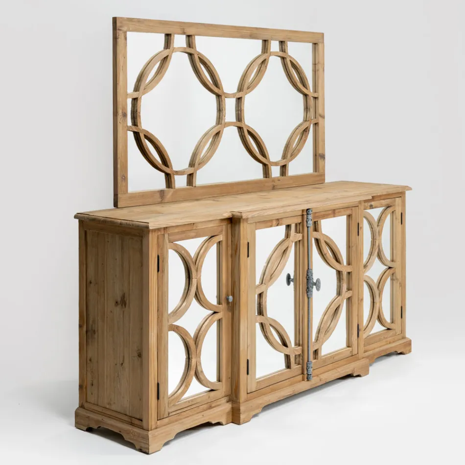 156x83 cm spegel i åldrad naturlig furu - Agosta Viadurini