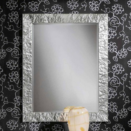 Handgjord Antonio Antonio gran trä silverguldmuren spegel Viadurini