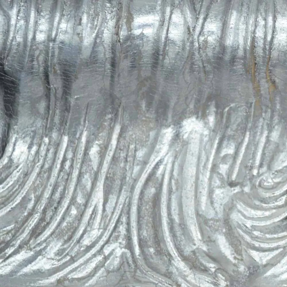 Silverväggspegel, modernt guldträ producerat i Italien Teodoro Viadurini