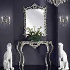 Väggspegel, träkonsol och handgjord piano i Italien Giacomo Viadurini