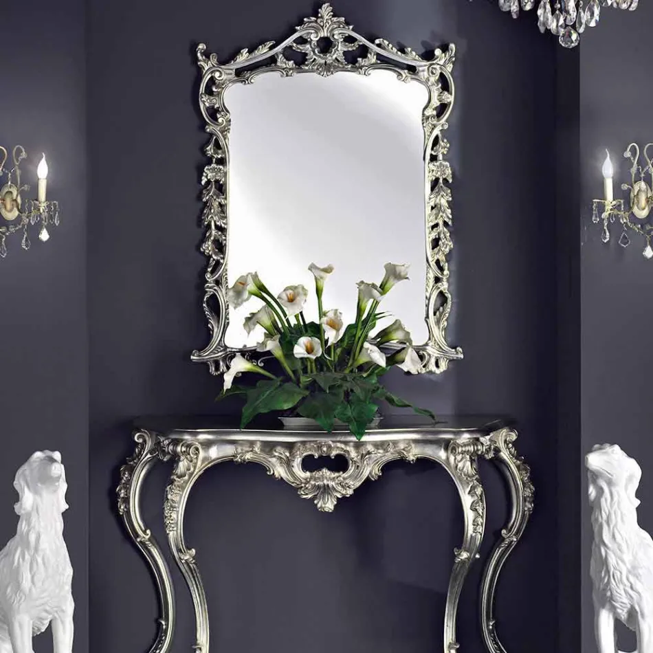 Väggspegel, träkonsol och handgjord piano i Italien Giacomo Viadurini