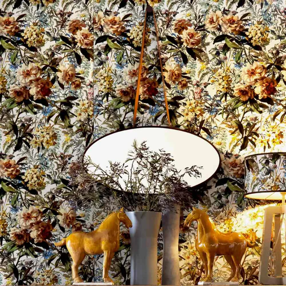 Väggmonterad spegel / golvstående massivt trä Grilli York tillverkat i Italien Viadurini