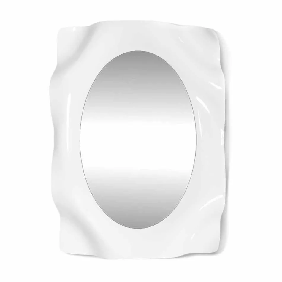Spegelvägg vit mjölk Diva modern design, tillverkad i Italien Viadurini
