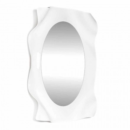 Spegelvägg vit mjölk Diva modern design, tillverkad i Italien Viadurini