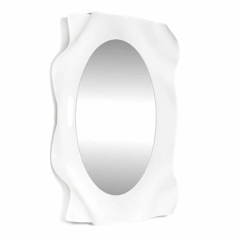 Spegelvägg vit mjölk Diva modern design, tillverkad i Italien Viadurini