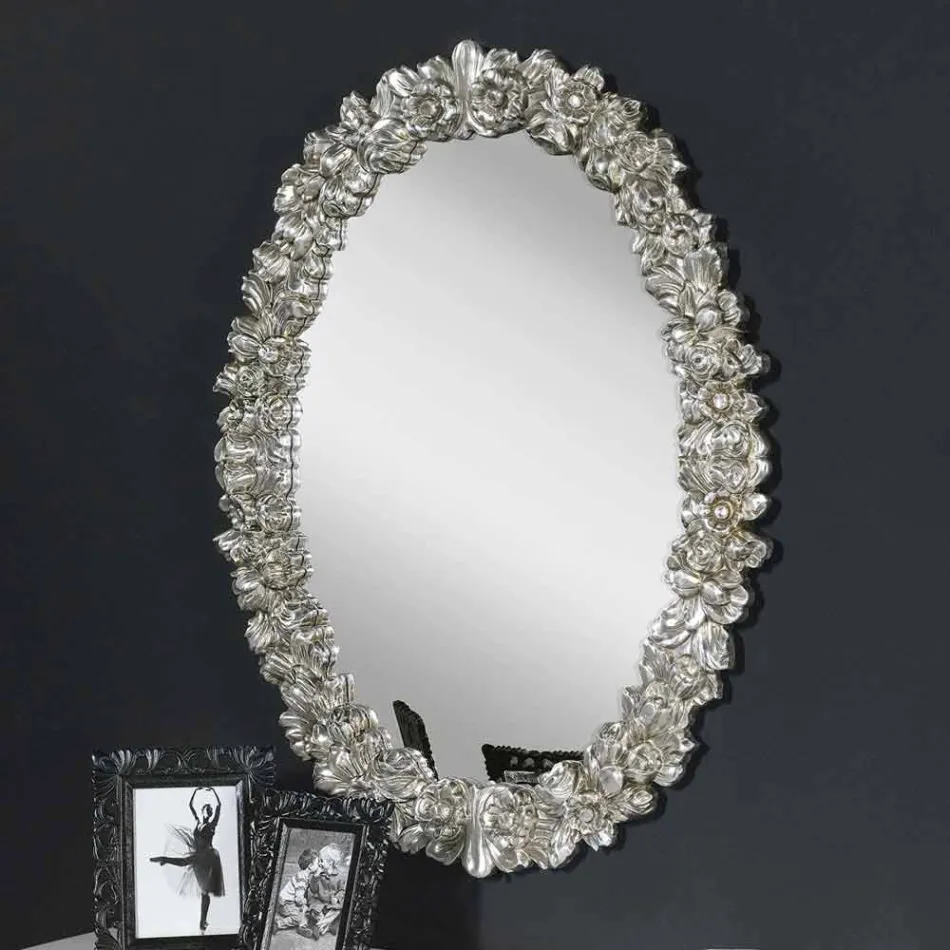 Moderna handgjorda spegelväggspegel tillverkad i Italien Filippo Viadurini