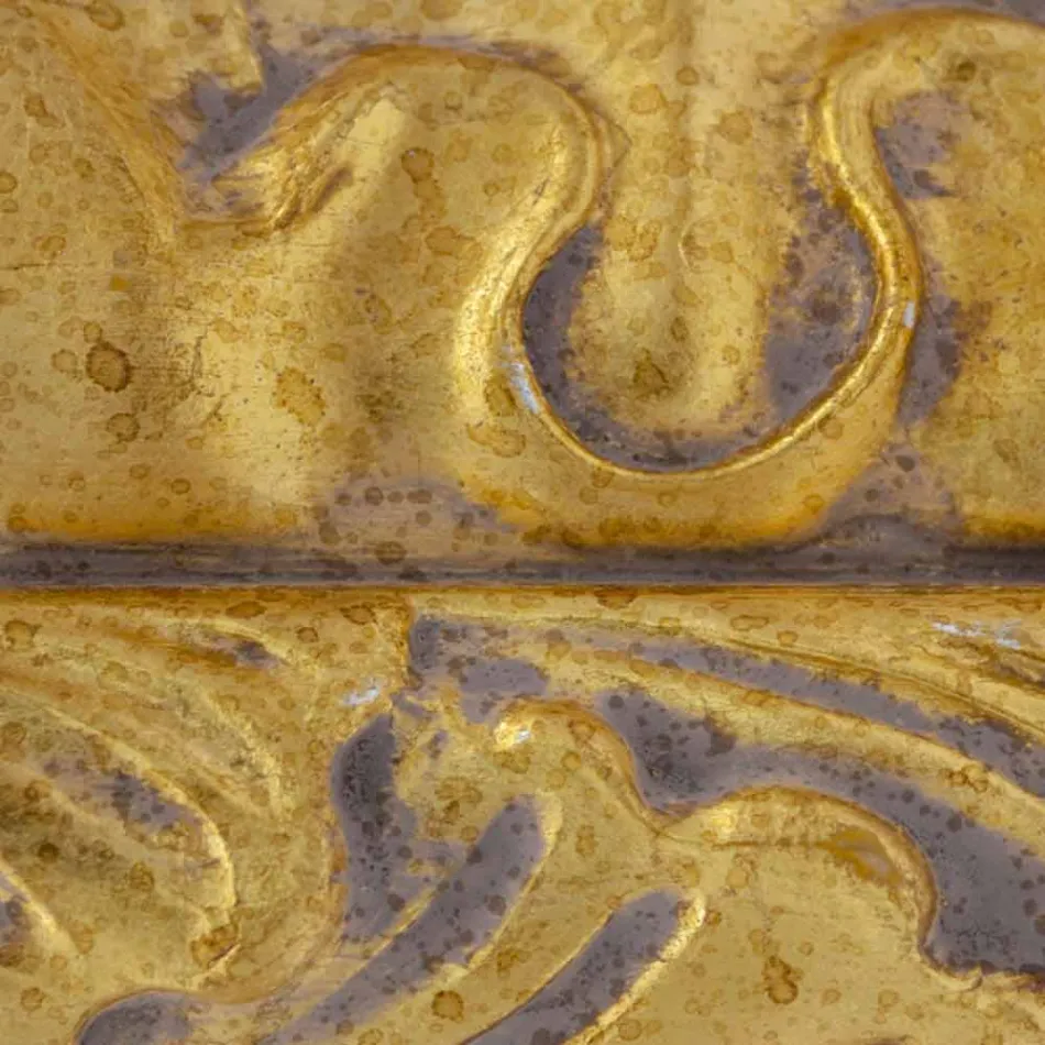 Handgjord rektangulär träväggspegel tillverkad i Italien av Nicolò Viadurini