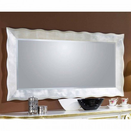 Handgjord rektangulär italiensk väggspegel tillverkad i Italien Simone Viadurini