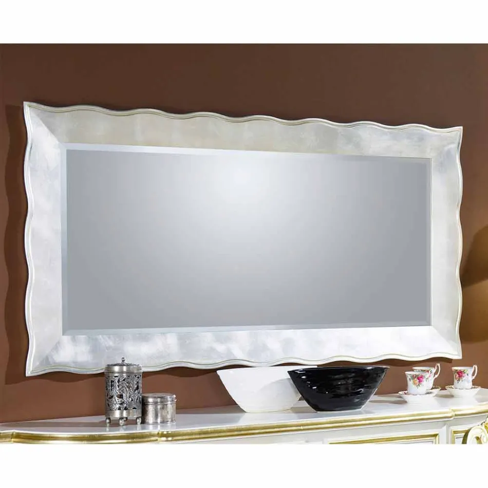 Handgjord rektangulär italiensk väggspegel tillverkad i Italien Simone Viadurini