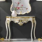 Fir-träväggspegel, konsol, tillverkad i Italien mdf topp Gianluca Viadurini