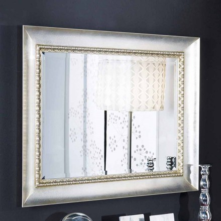 Handgjord i Italien rektangulär spegelväggspegel tillverkad av Igor Viadurini