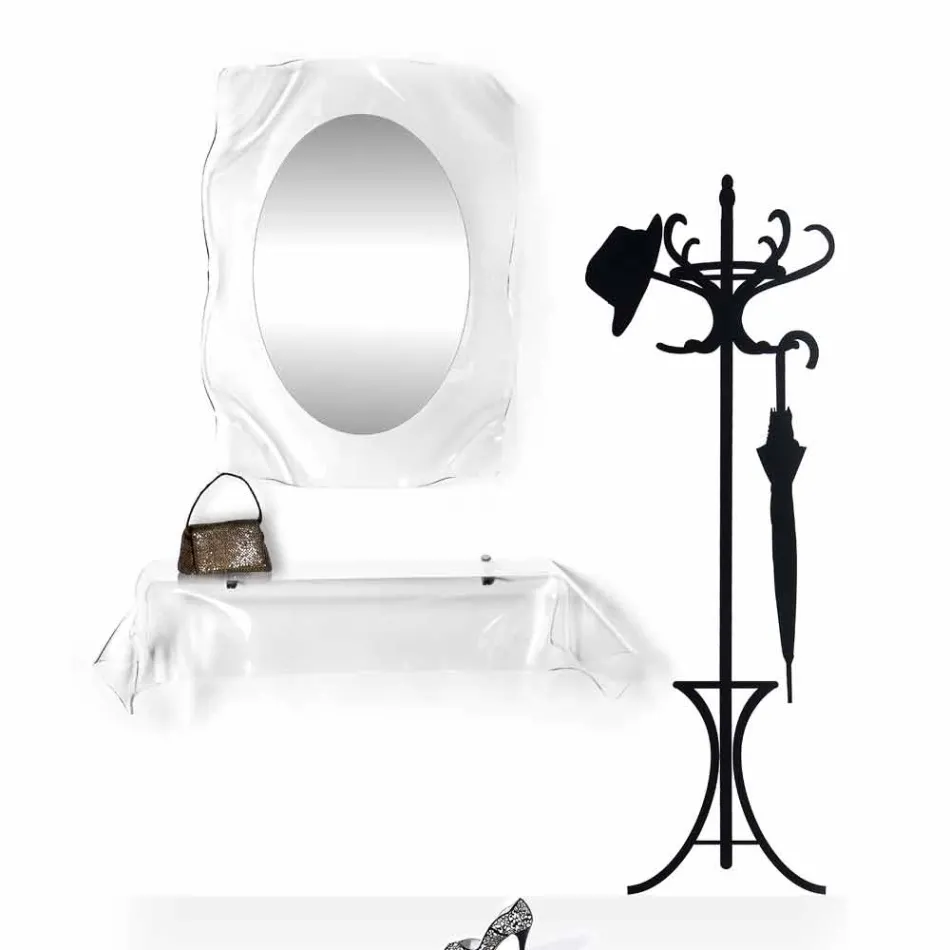 Mirror transparent vägg Diva modern design, tillverkad i Italien Viadurini