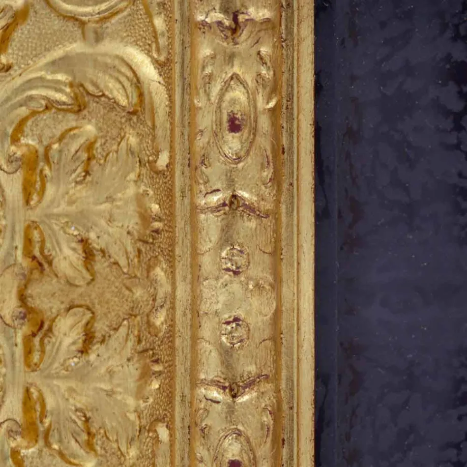 Rektangulär träväggspegel tillverkad i Italien Raphael Viadurini