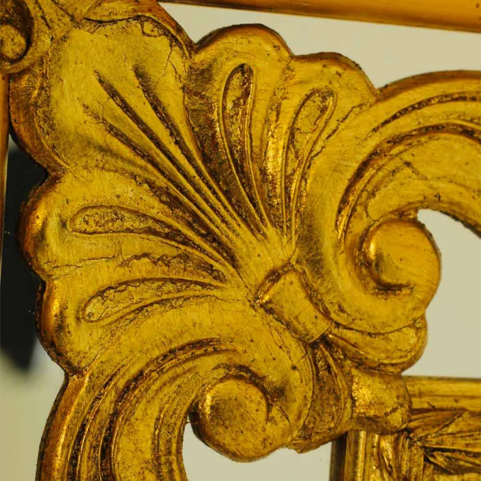 Väggspegel i rektangulärt trä producerat i Italien av Valentino Viadurini