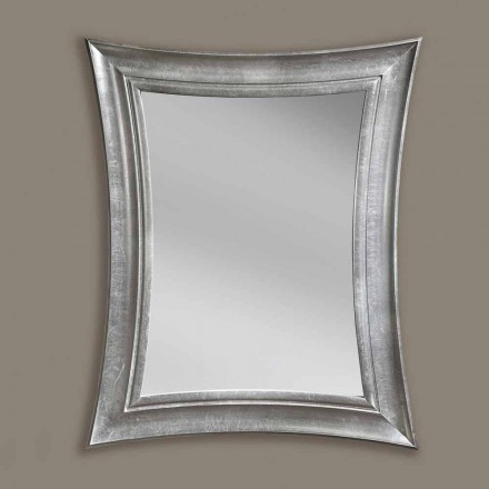 Sandro handgjorda rektangulär träväggspegel tillverkad i Italien Viadurini